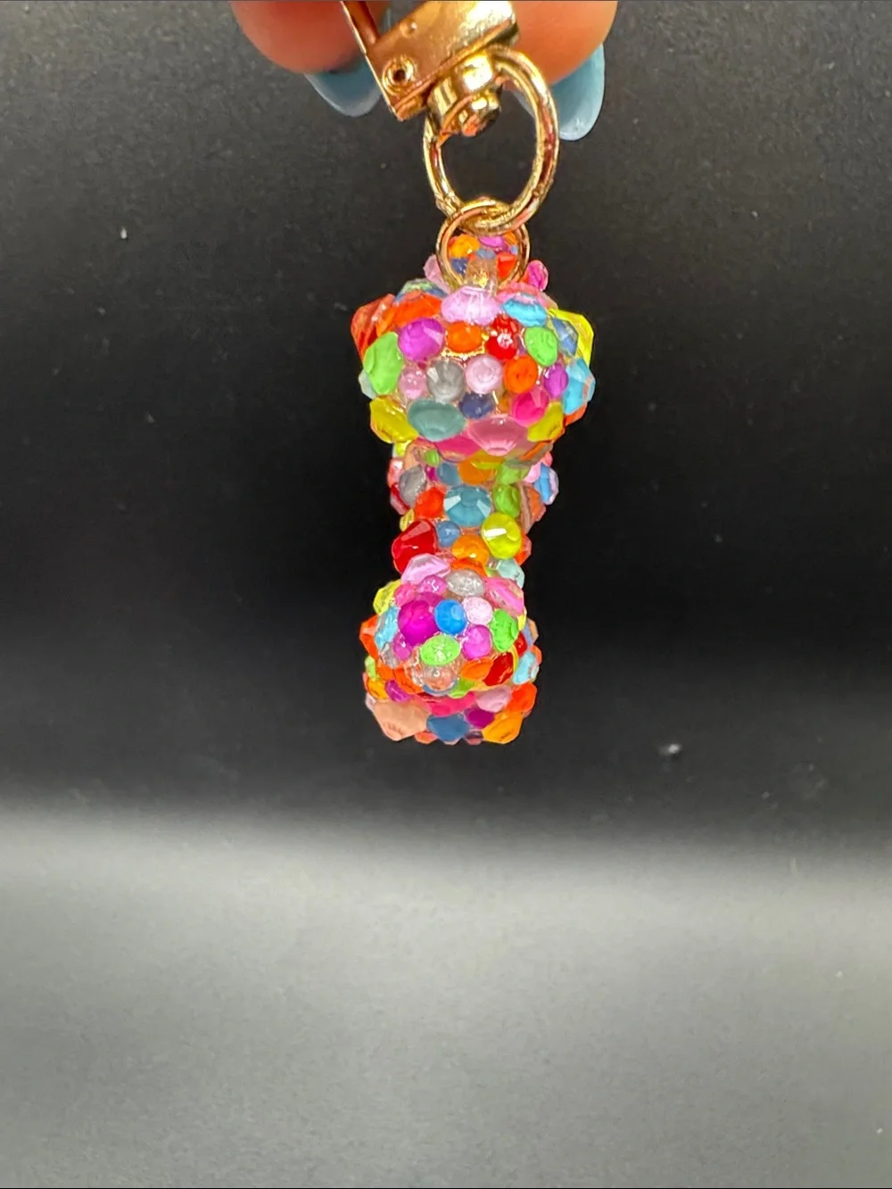 Handmade Multicolor Neon Balloon Dog Blinged/Bedazzled Keychain Bag Charm